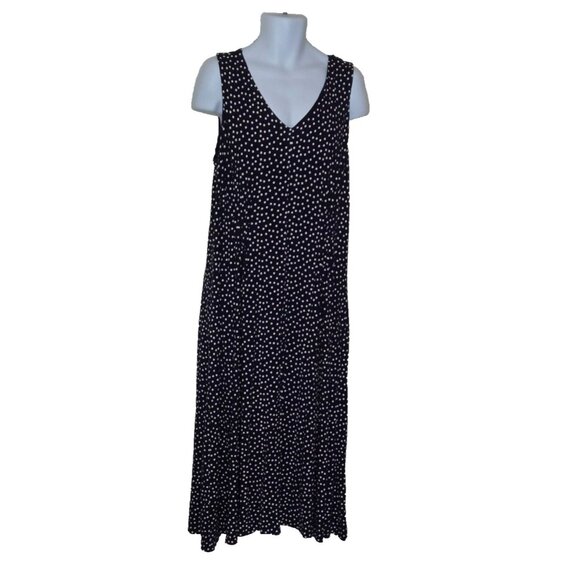 Coldwater Creek Women's Maxi Dress Navy white Polka dot size 1X - Picture 1 of 7
